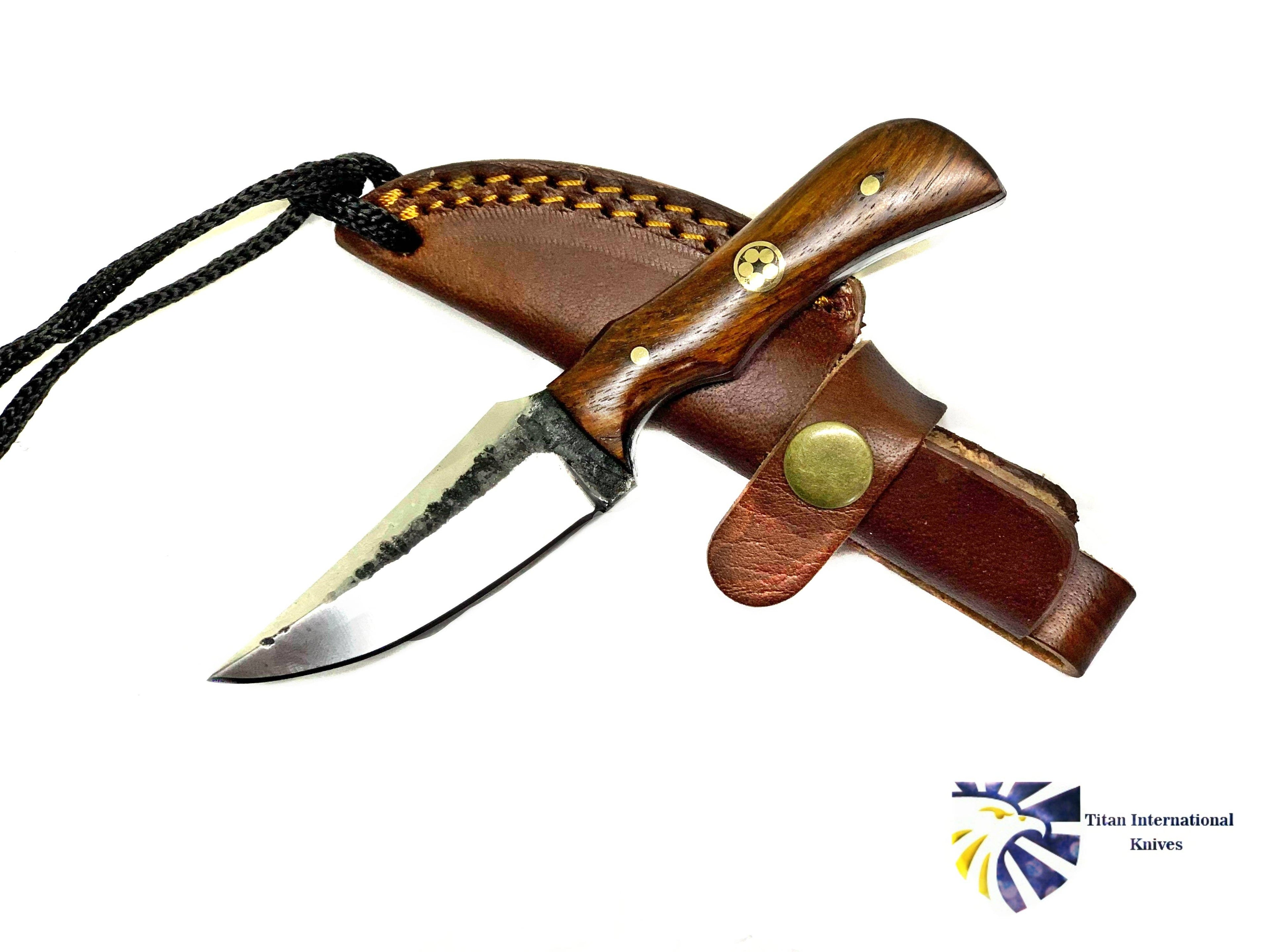 E3 Carbon 1080 Neck Knife with Forged Scales