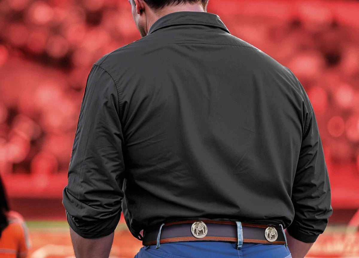 Georgia Bulldogs Men's Collegiate Two Tone Leather Belt
