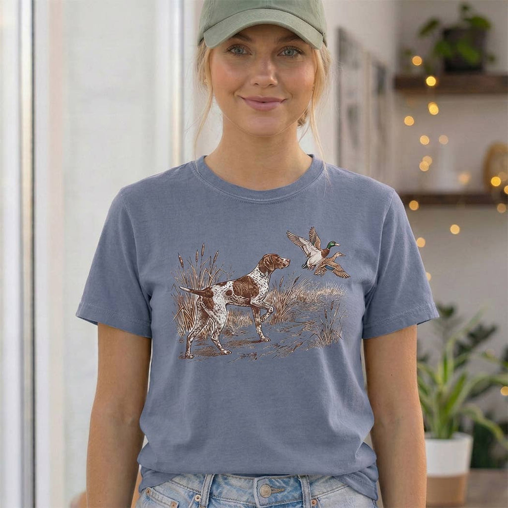 Vintage Hunting Dog Duck T-Shirt