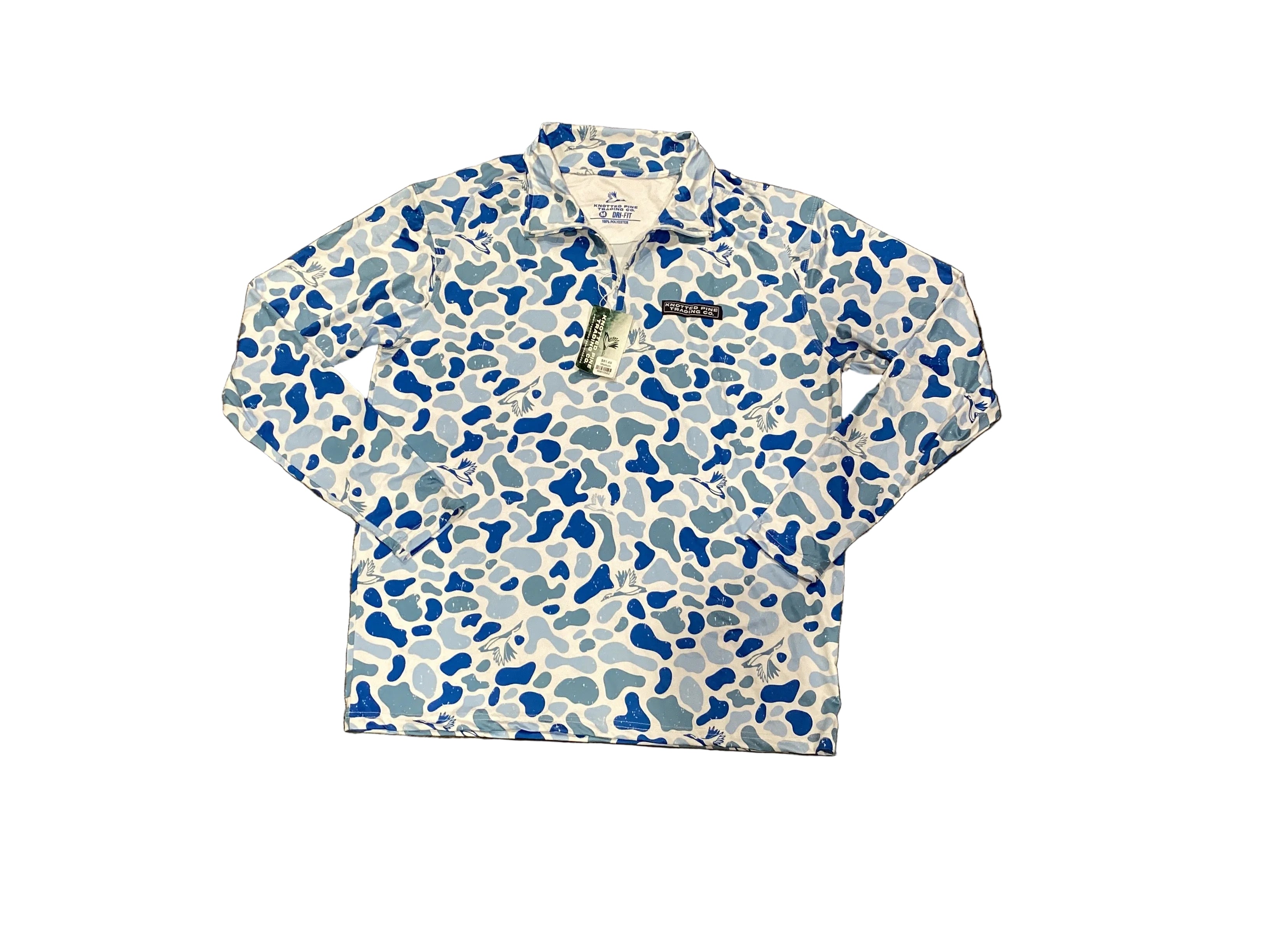 Blue Camo Quarter Zip Pullover