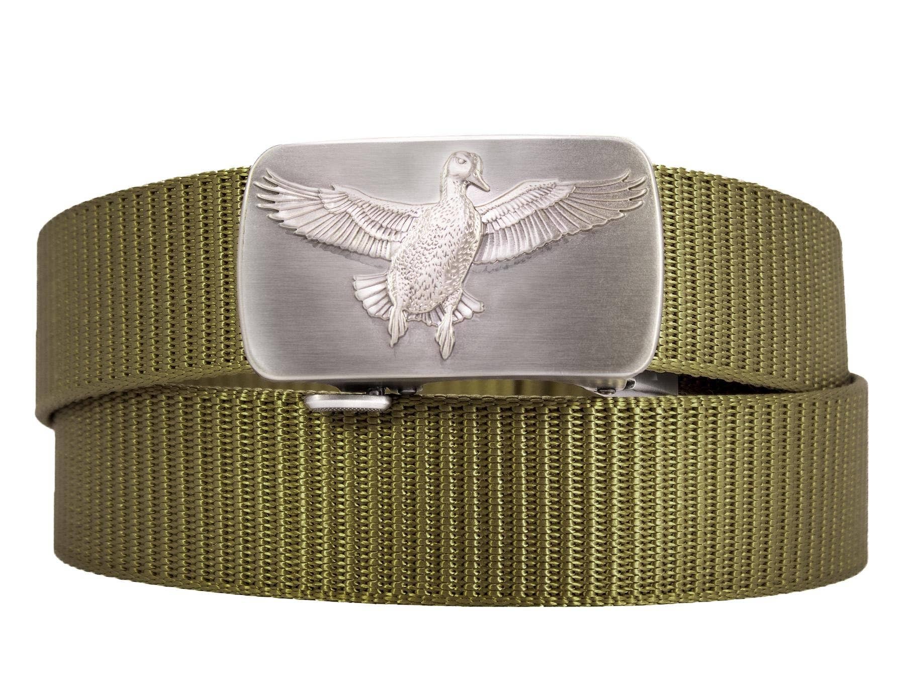 Mallard Cut-to-Size Belt with Gunmetal Clamp Buckle