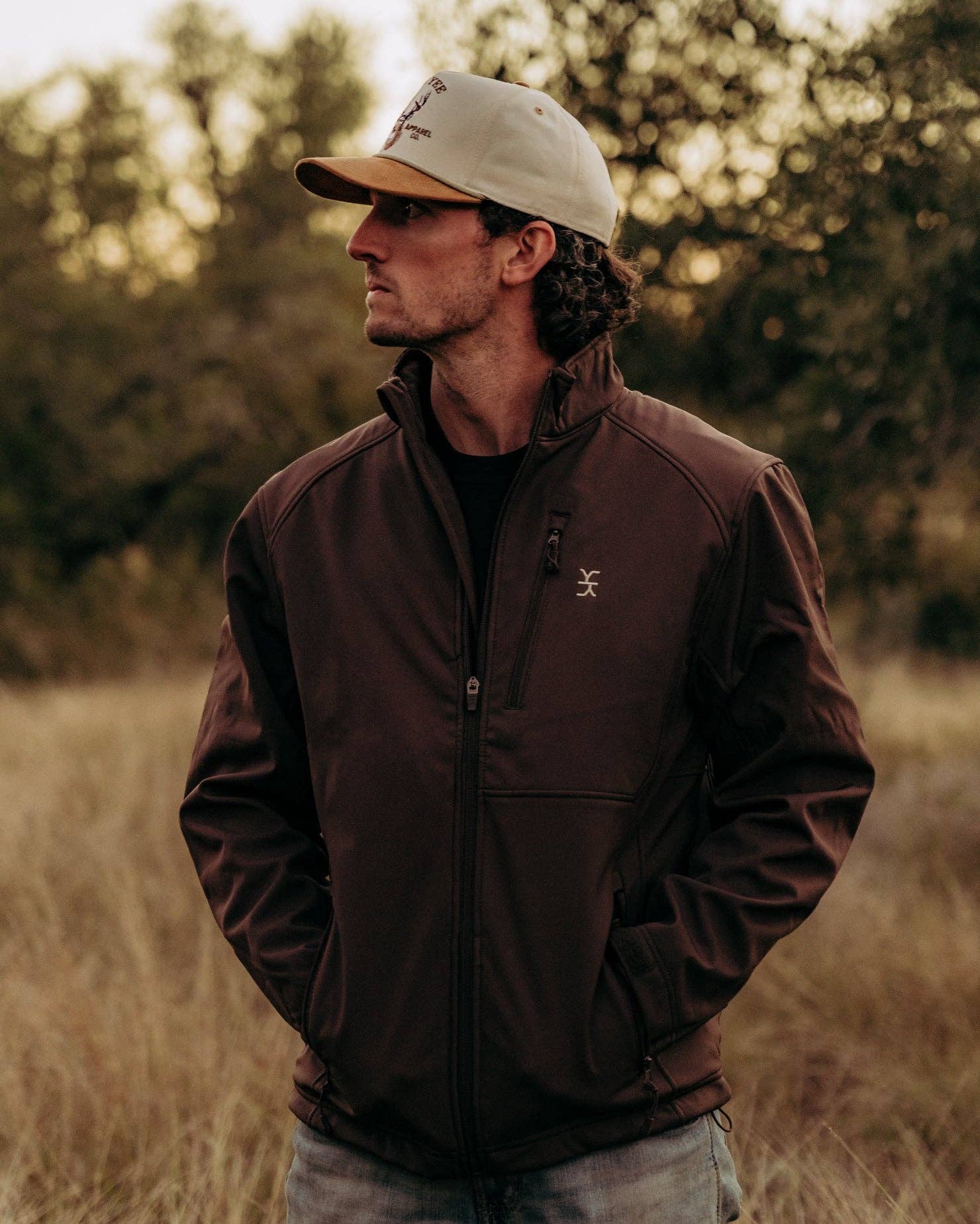 Chocolate Softshell Jacket with Concealed Carry Pockets