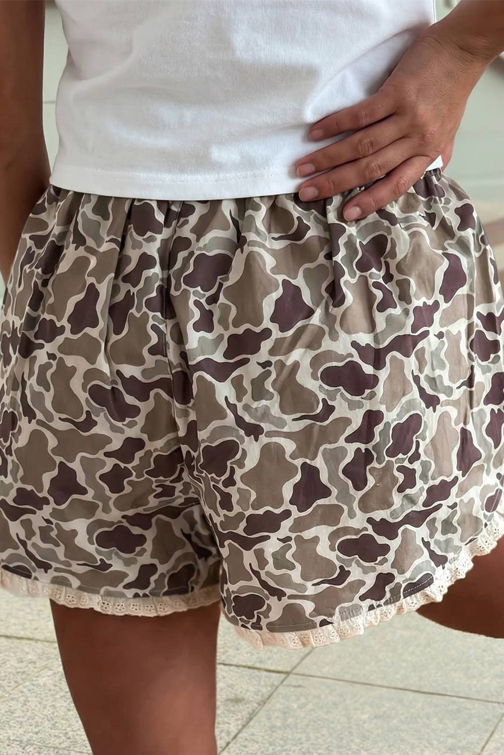 Camouflage Ruffle Boxer Shorts