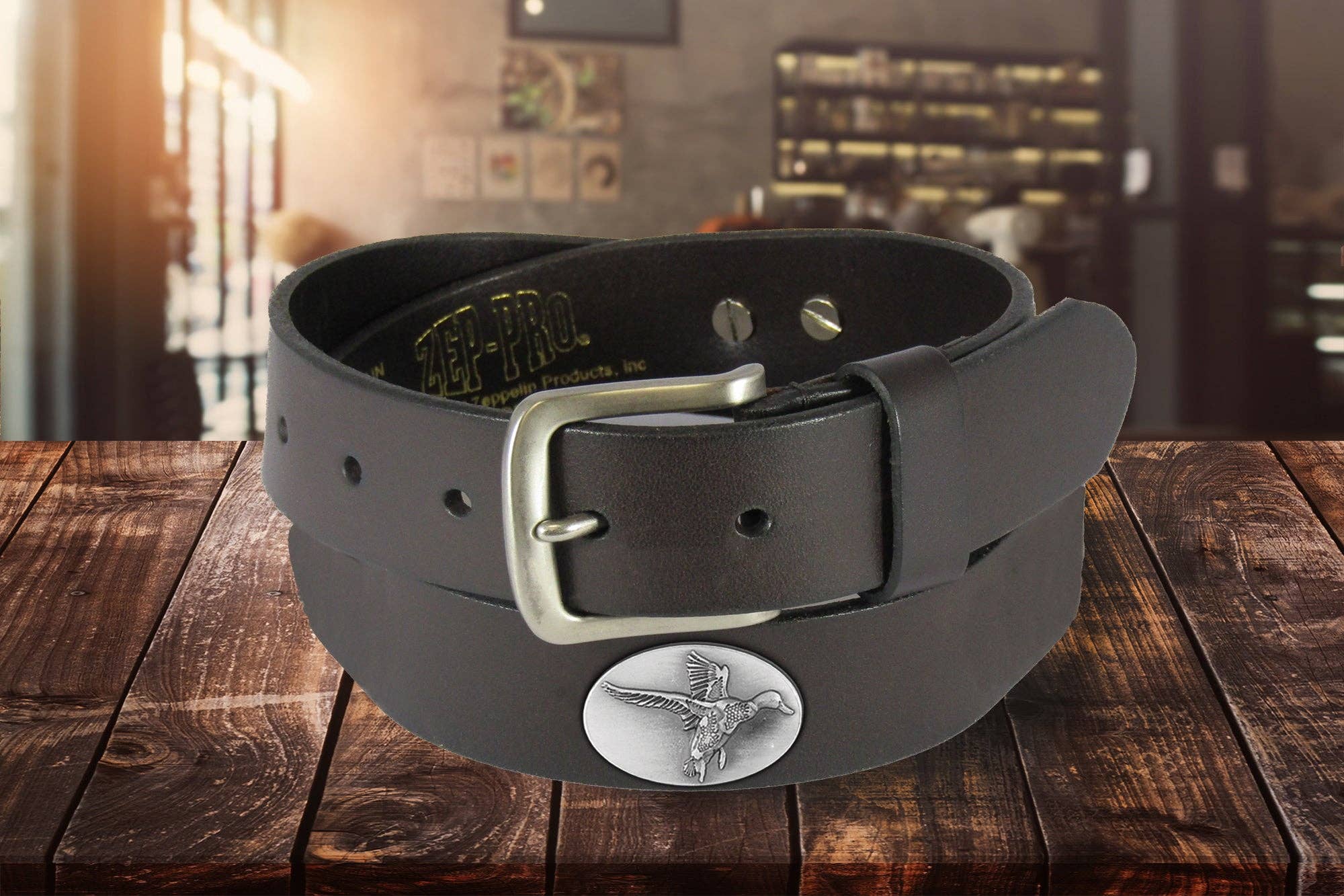 Men's Brown Leather Concho Belt
