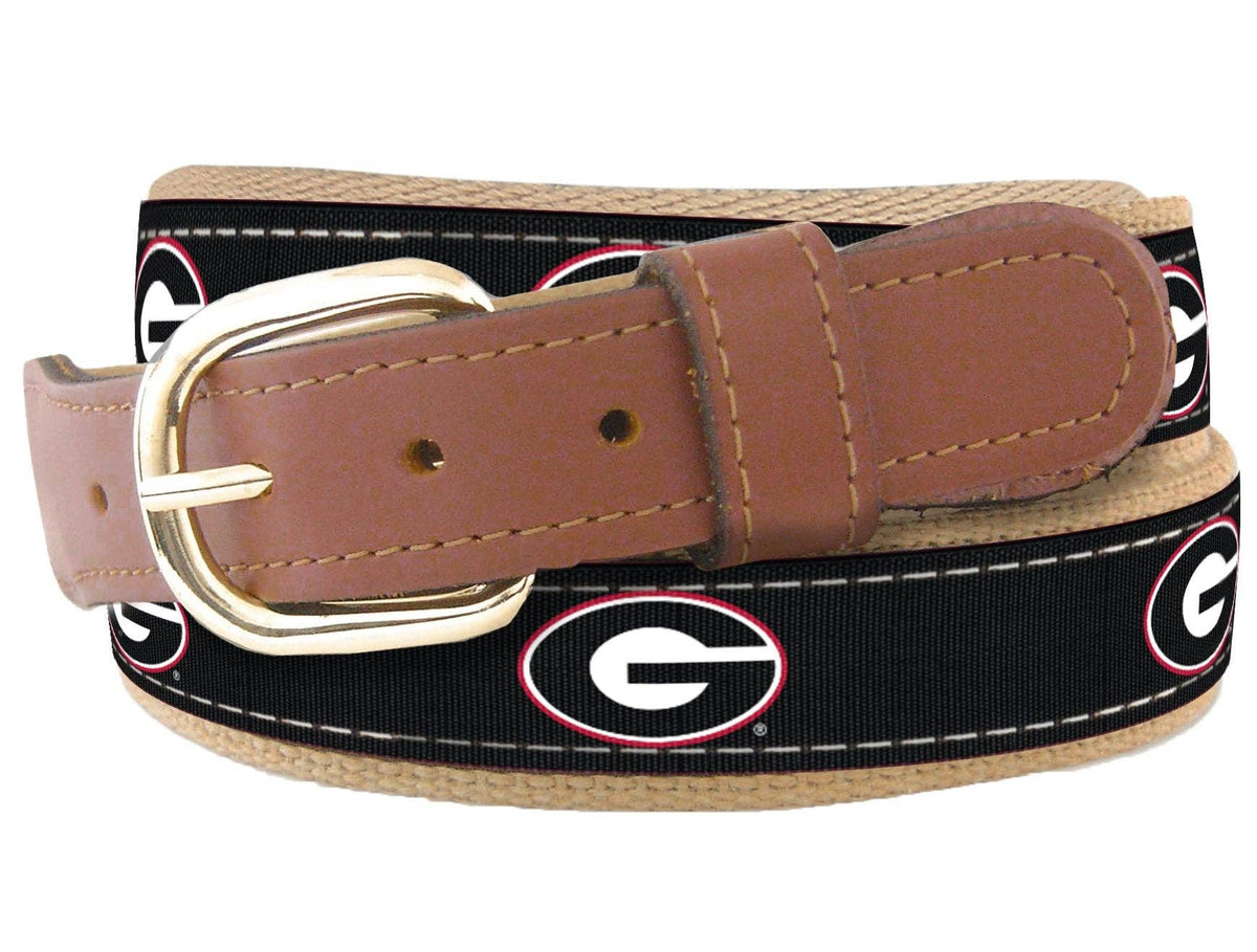 Georgia Bulldogs Men's Collegiate Woven Ribbon Belt