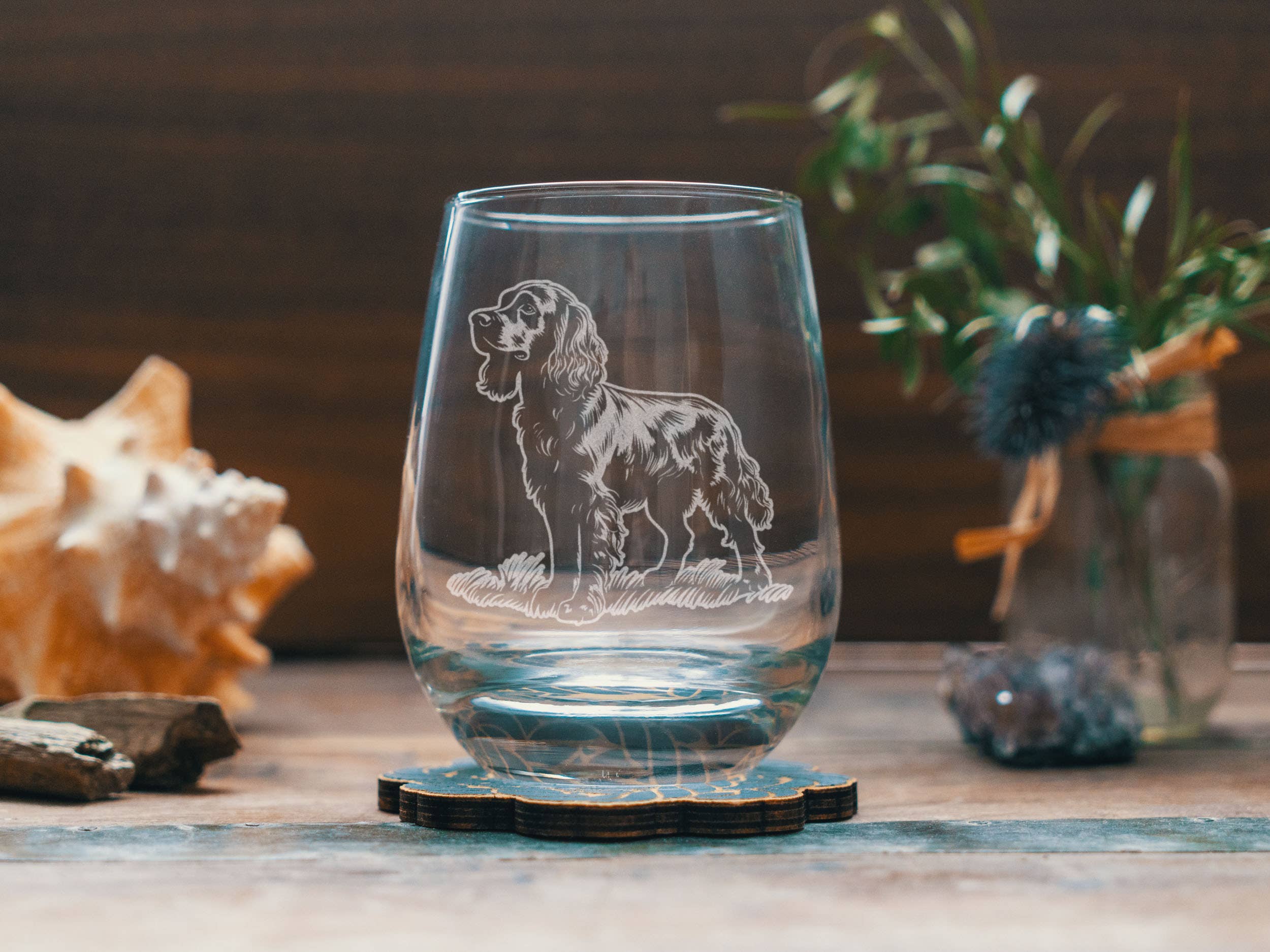 Boykin Spaniel 15 oz. Glasses