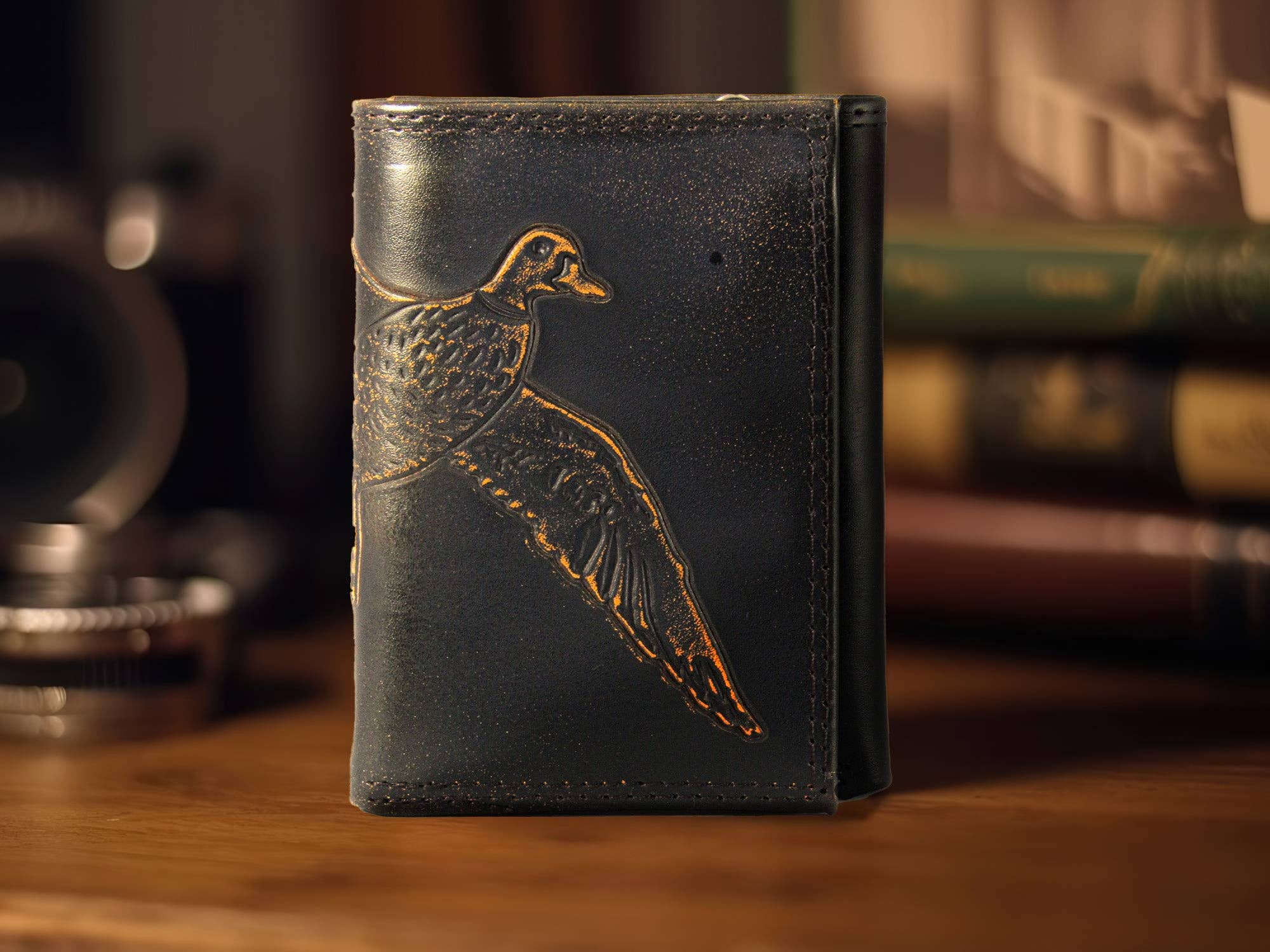 Mallard Burnished Leather Trifold Wallet