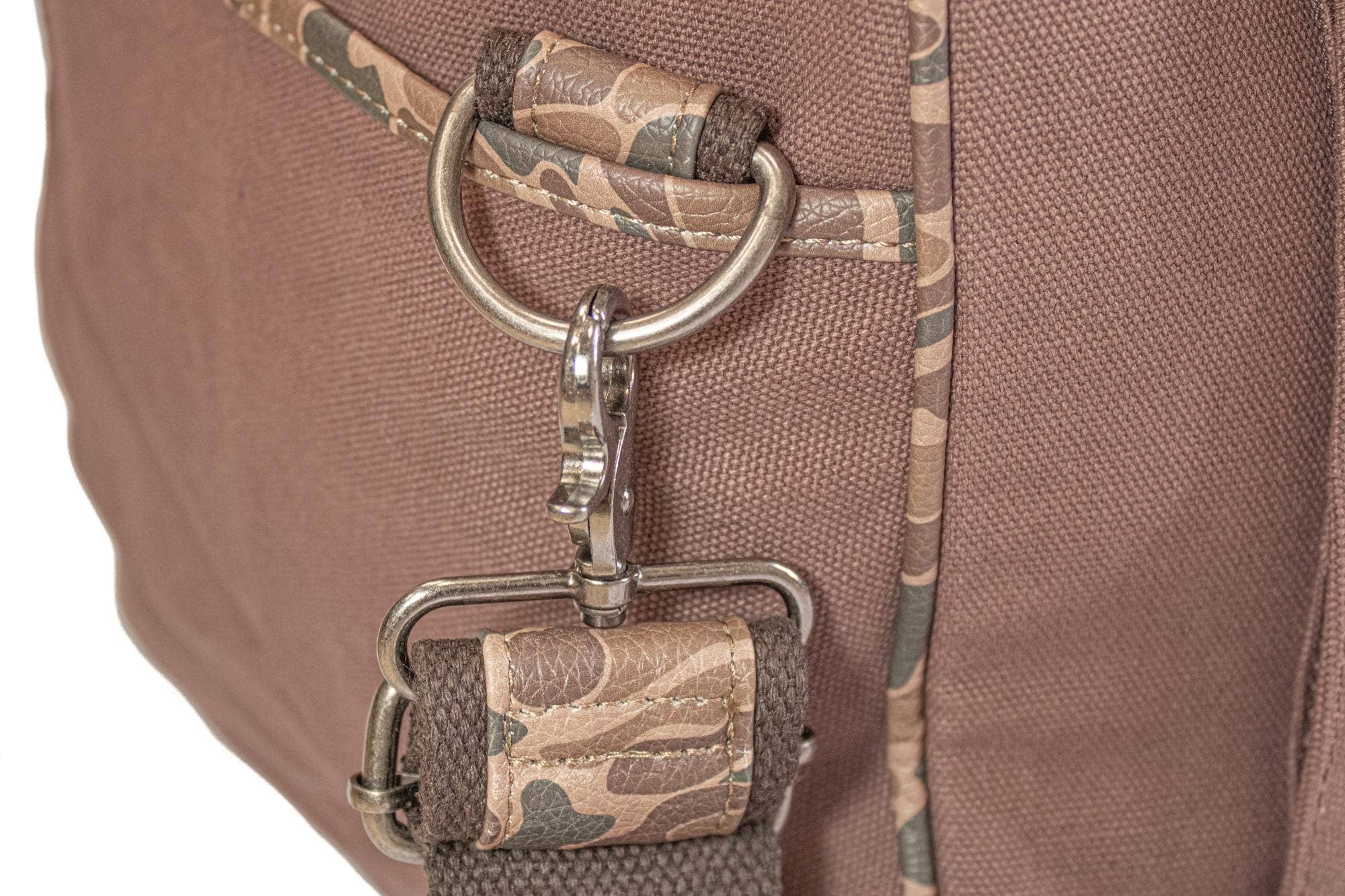 Mallard Brown Waxed Canvas Old School Camo Weekender Bag
