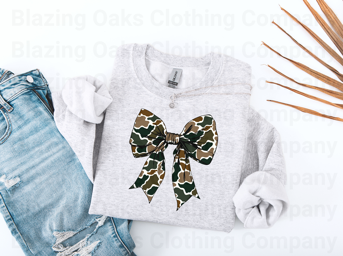 Duck Camo Bow Sweatshirt