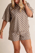 Checkered Short Sleeve Top
