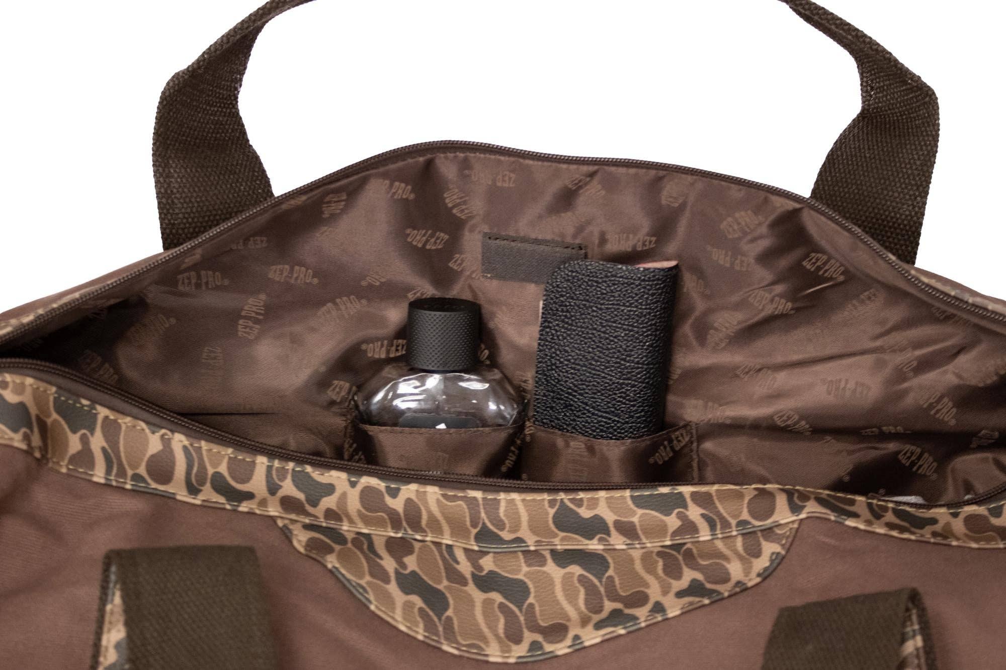 Mallard Brown Waxed Canvas Old School Camo Weekender Bag