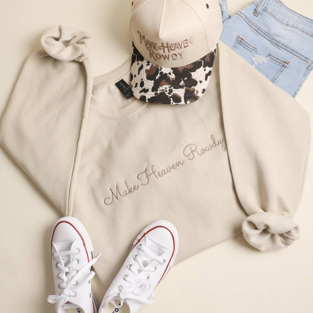 Make Heaven Rowdy Embroidered Sweatshirt