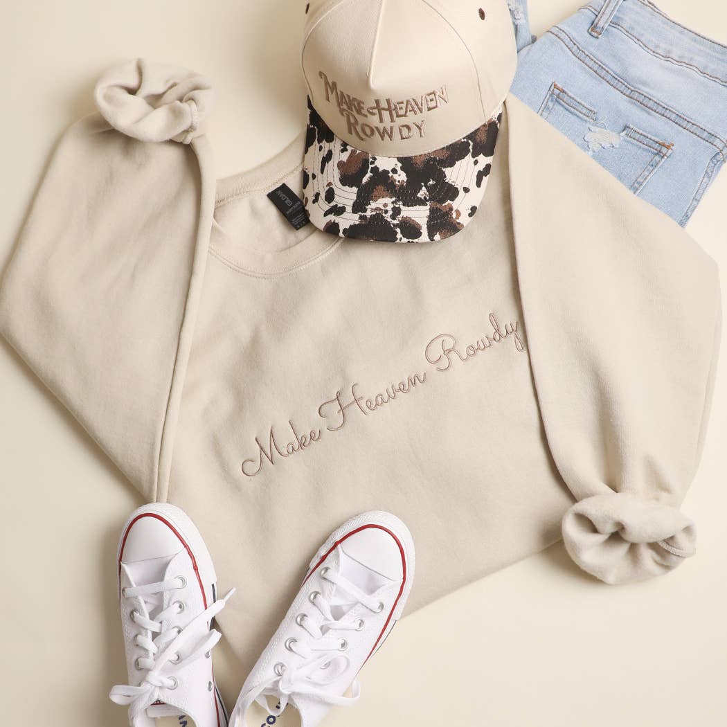 Make Heaven Rowdy Embroidered Sweatshirt
