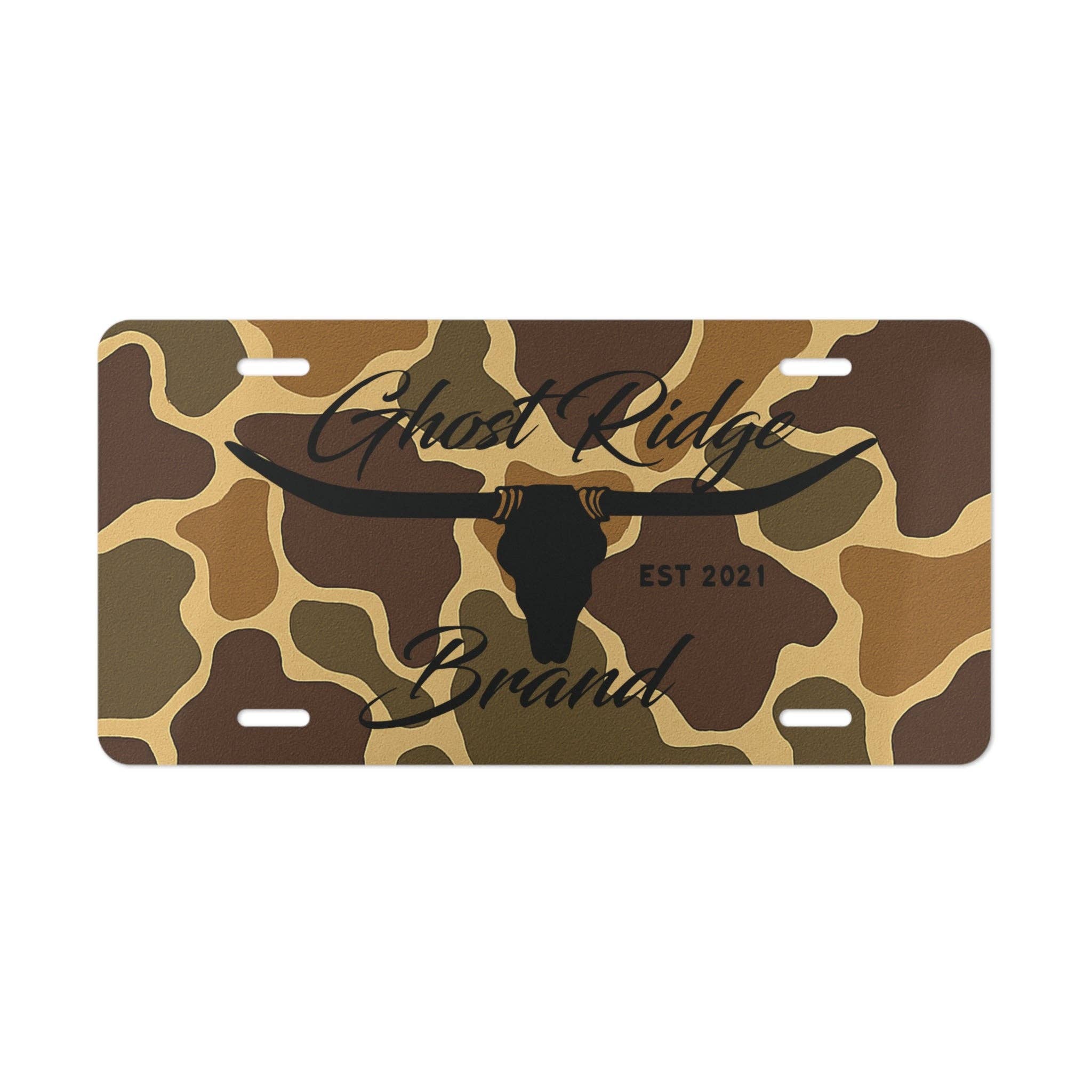 Camouflage Ghost Ridge License Plate