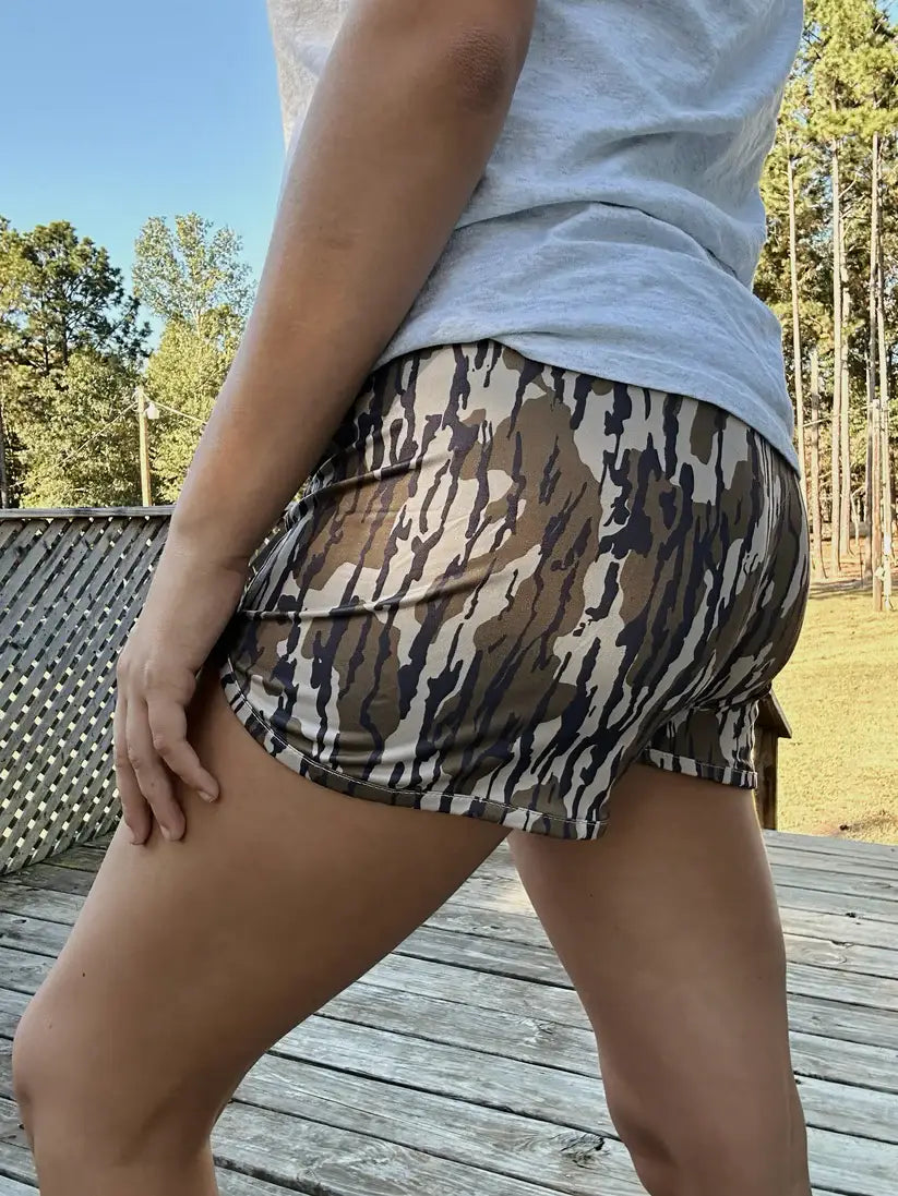 Bottomland Camo High Waisted Shorts