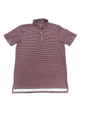 Micro Garnet Striped SC Embroidery Polo