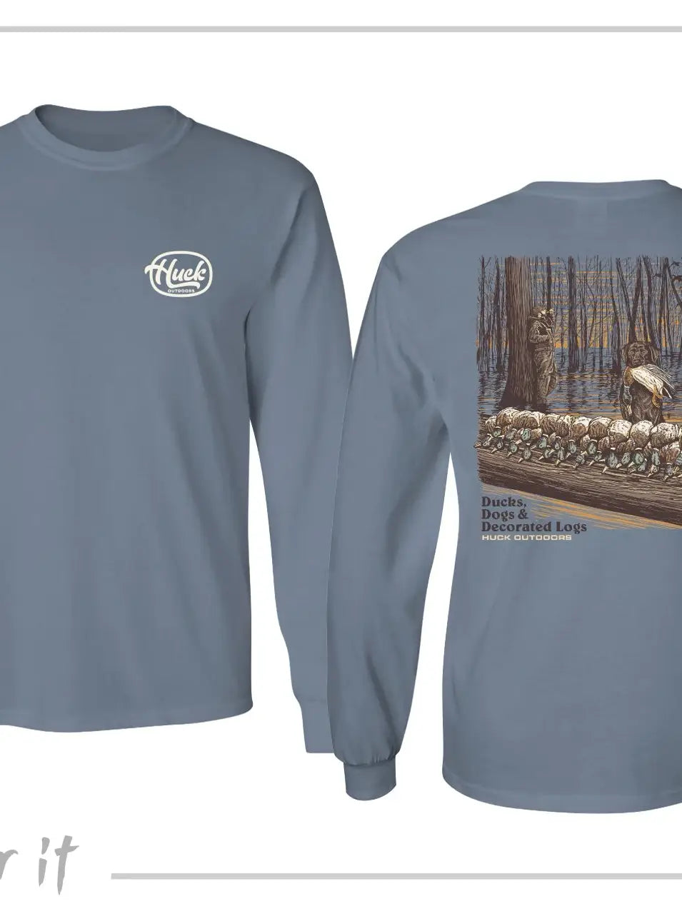 Ducks, Dogs, and Decorated Logs Long Sleeve Tee