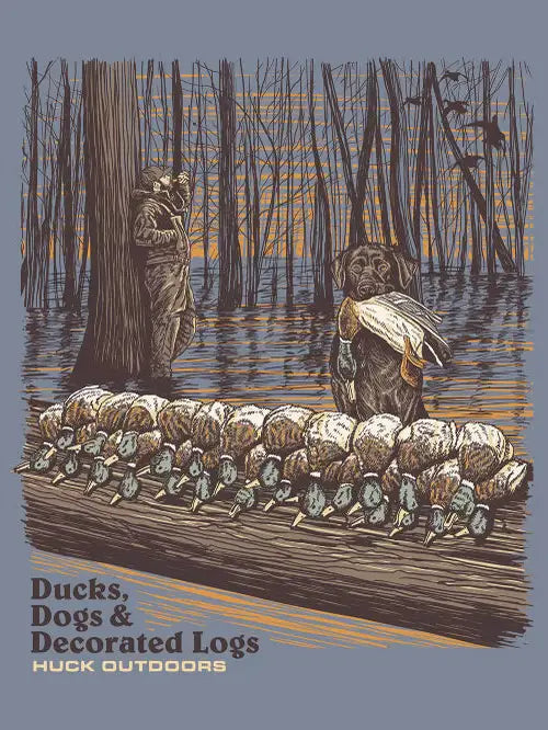 Ducks, Dogs, and Decorated Logs Long Sleeve Tee