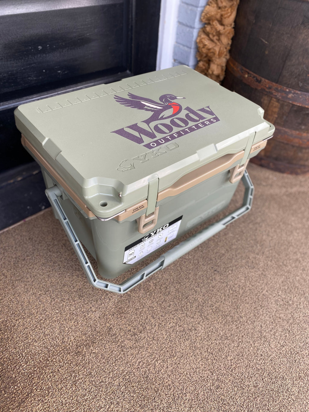 Woody Outfitters Logo Snake River Cooler 22 qt