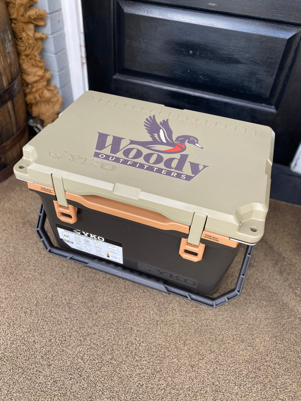 Woody Outfitters Logo Snake River Cooler 22 qt
