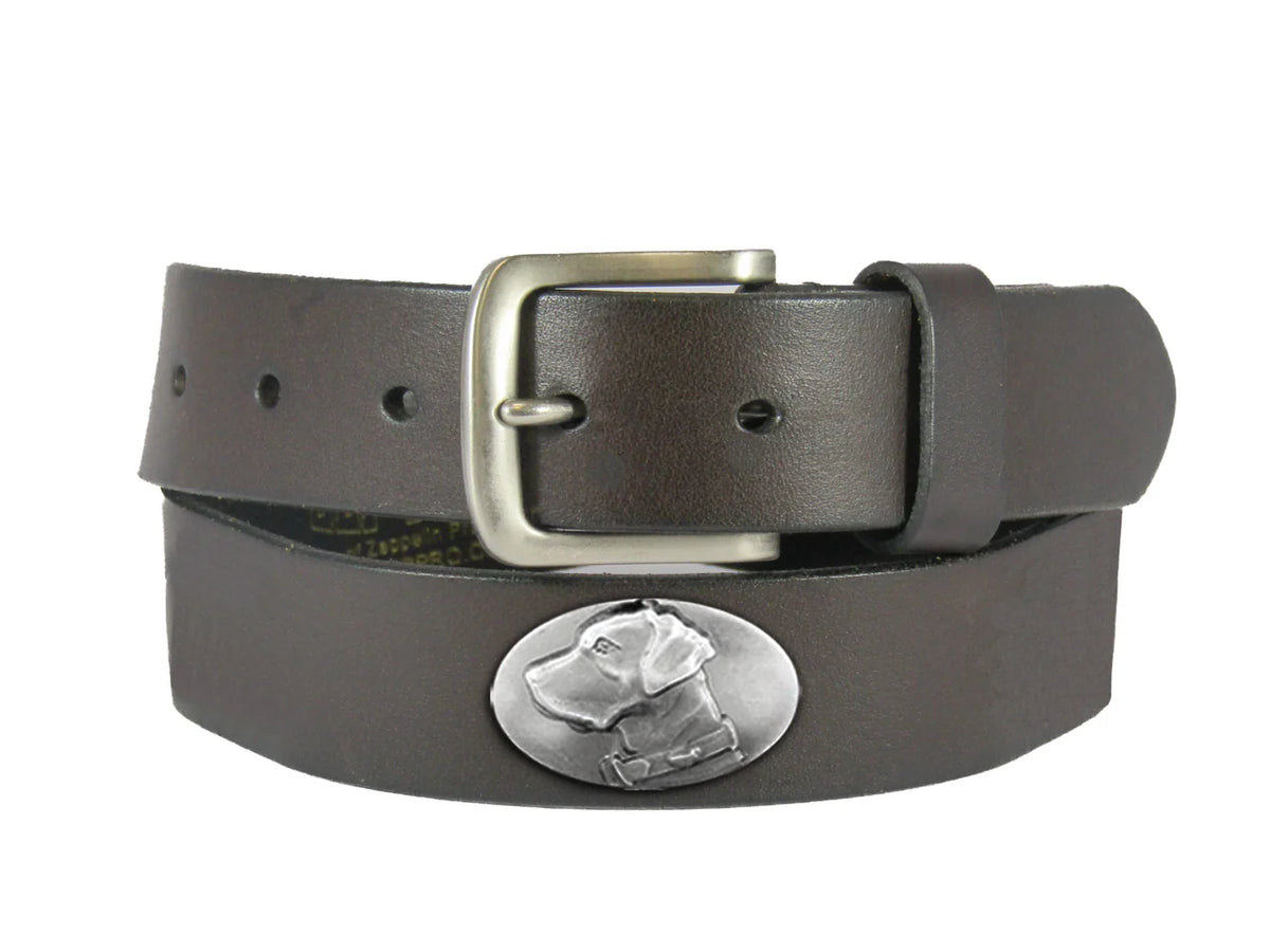 Men's Brown Leather Concho Belt