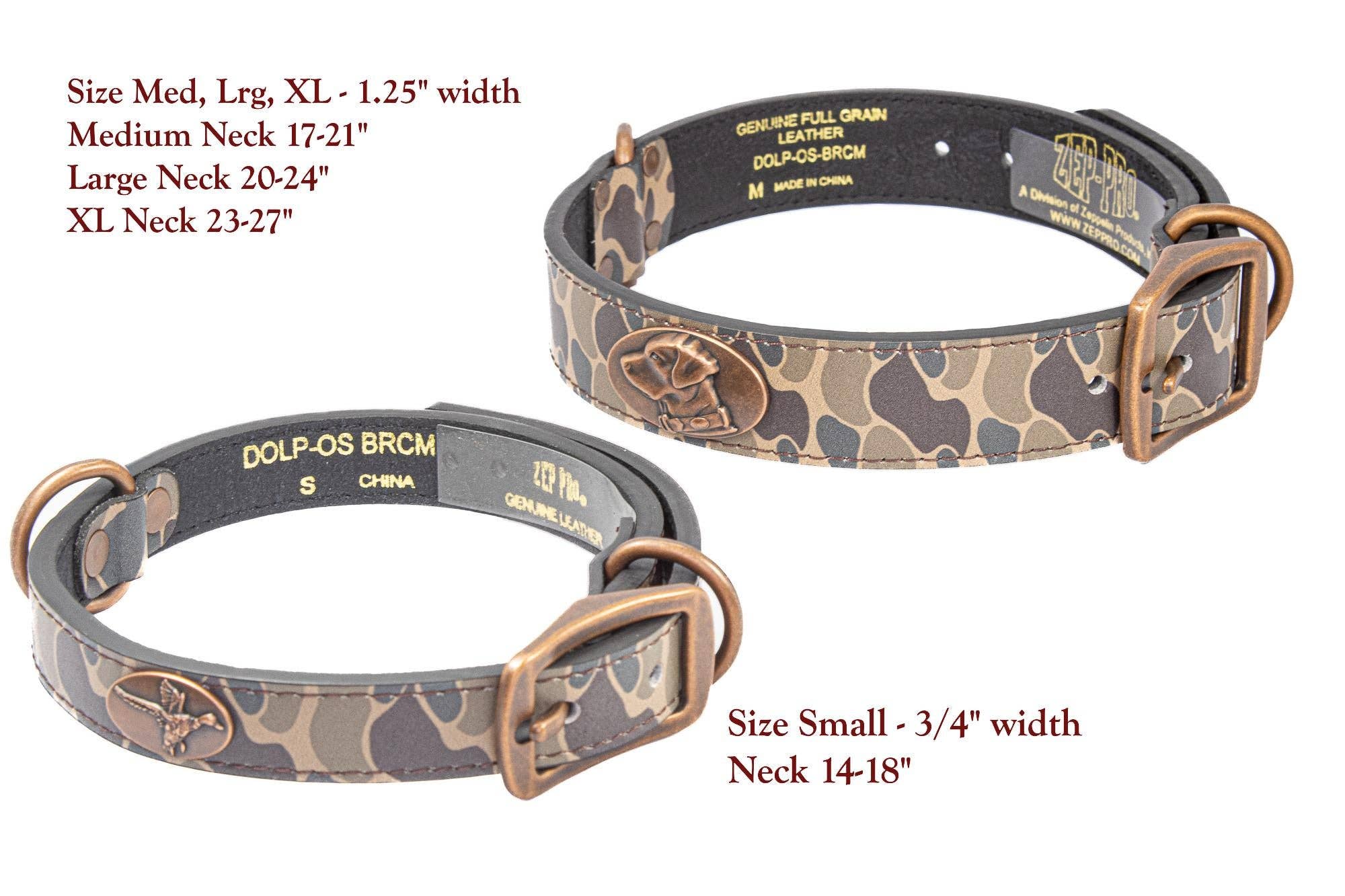 Mallard Hunting Old School Camo Leather Dog Collar