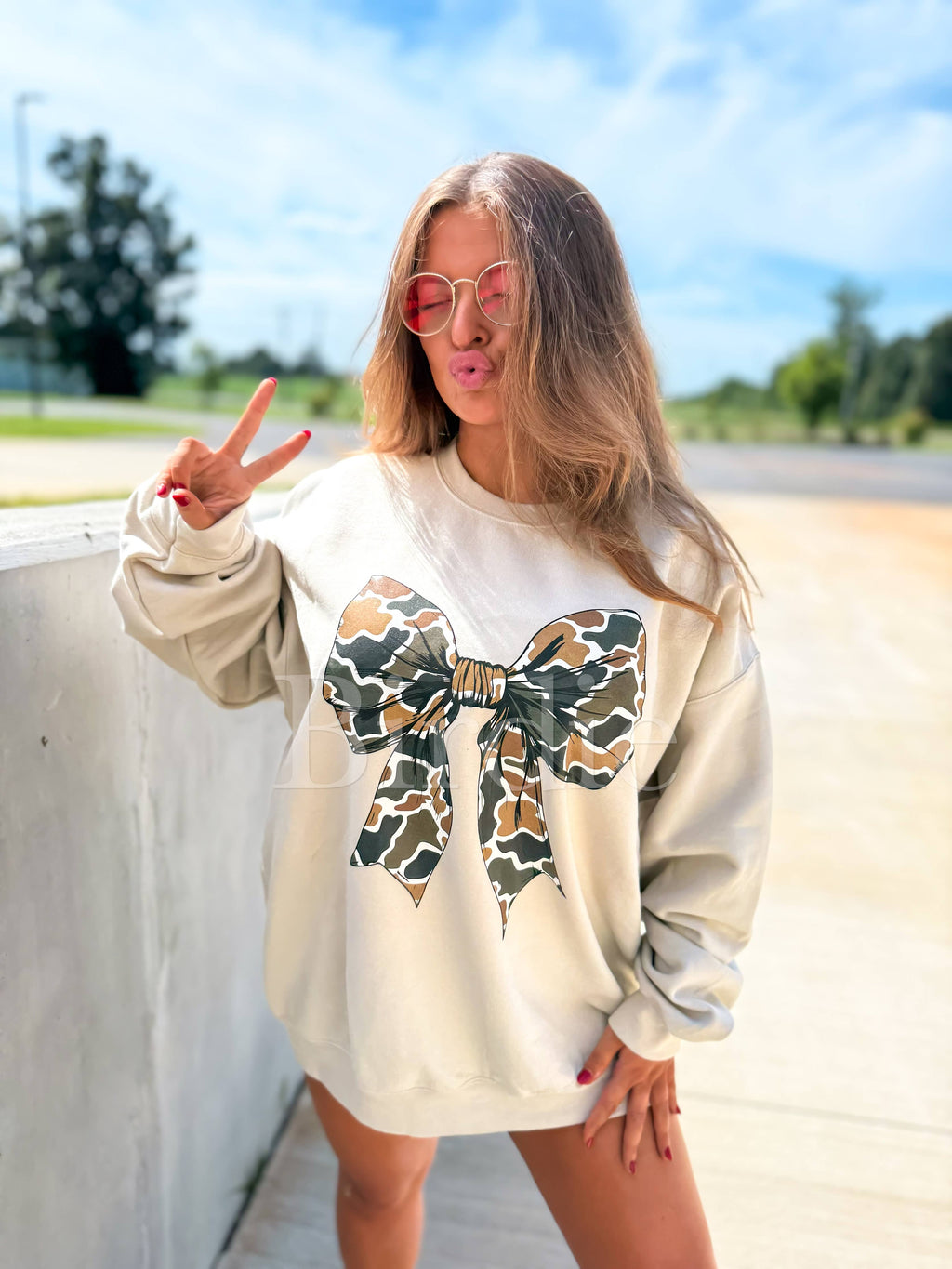 Duck Camo Bow Crewneck