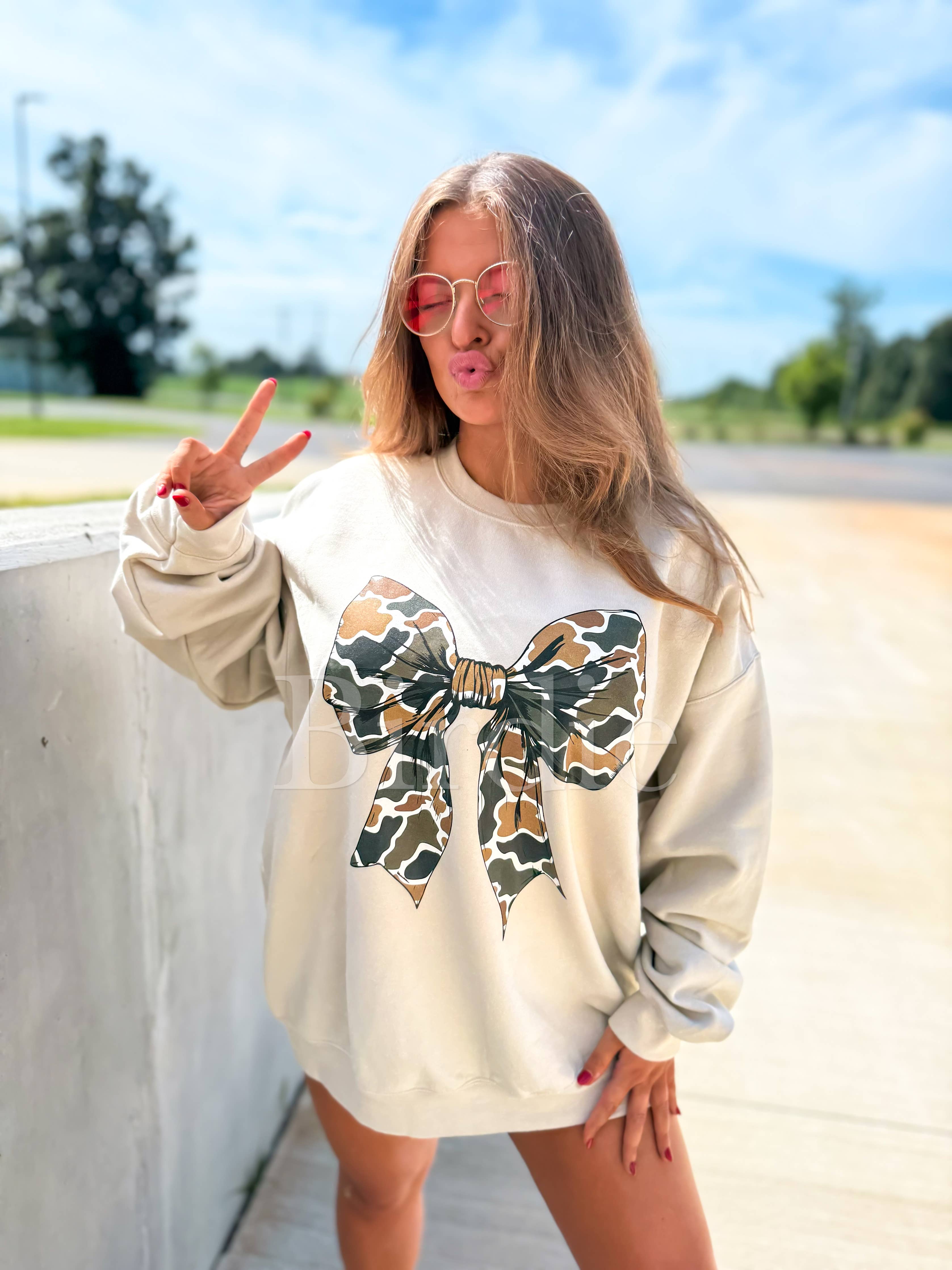 Duck Camo Bow Crewneck