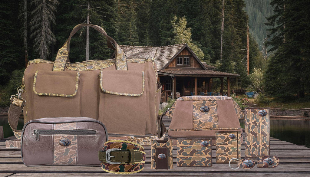 Mallard Brown Waxed Canvas Old School Camo Weekender Bag