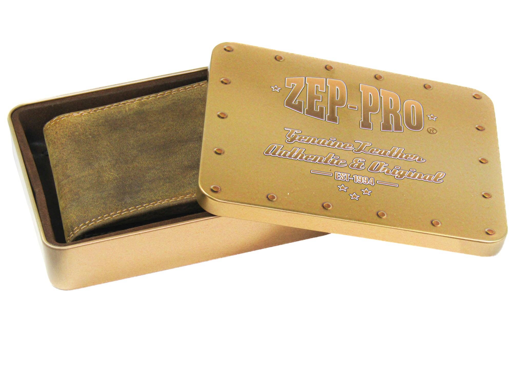 Vintage Tan Leather Trifold Wallet