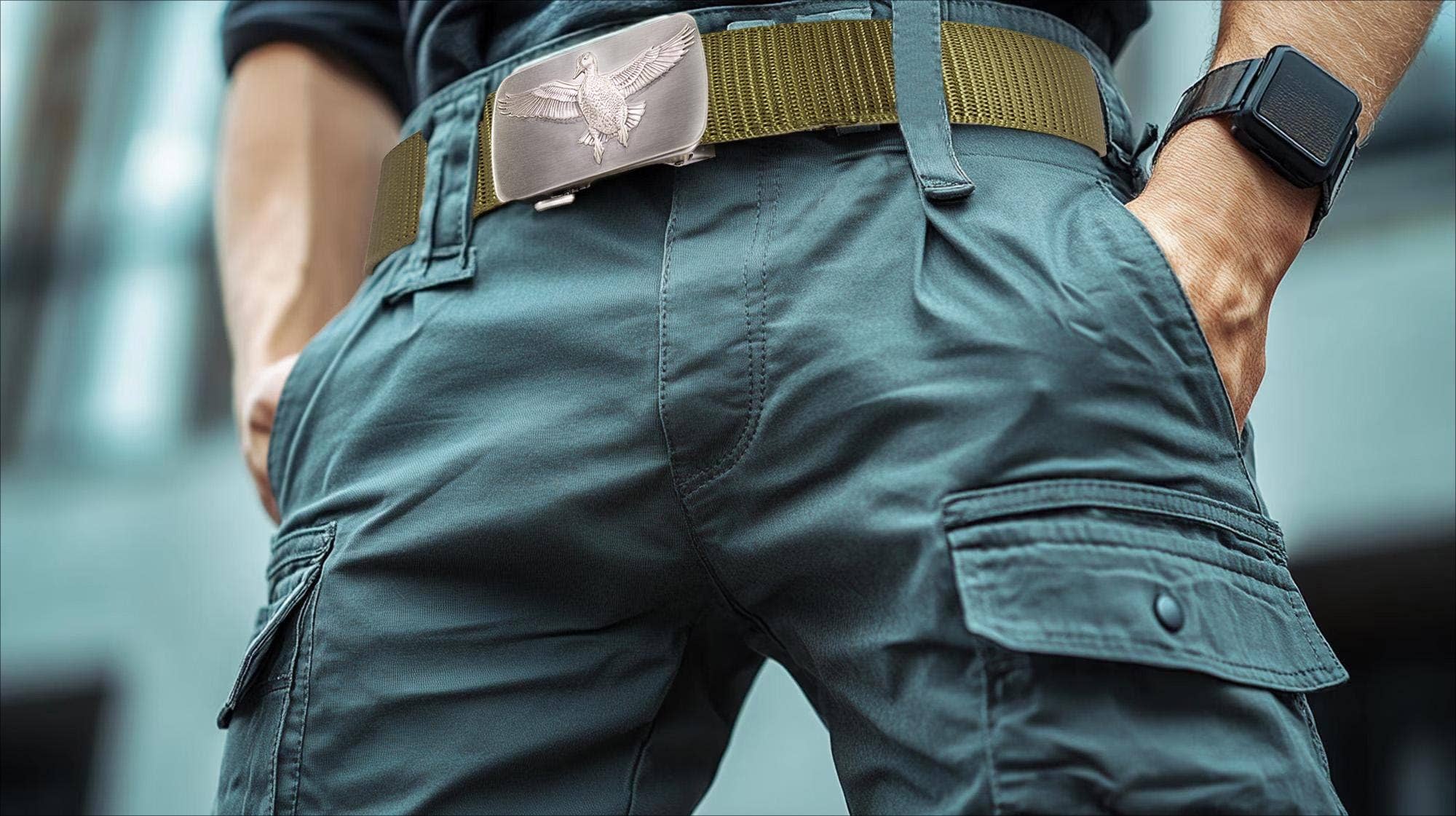 Mallard Cut-to-Size Belt with Gunmetal Clamp Buckle