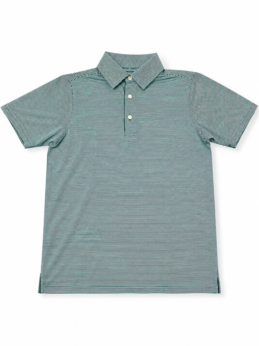 Micro White & Green Stripe Polo