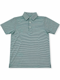 Micro White & Green Stripe Polo