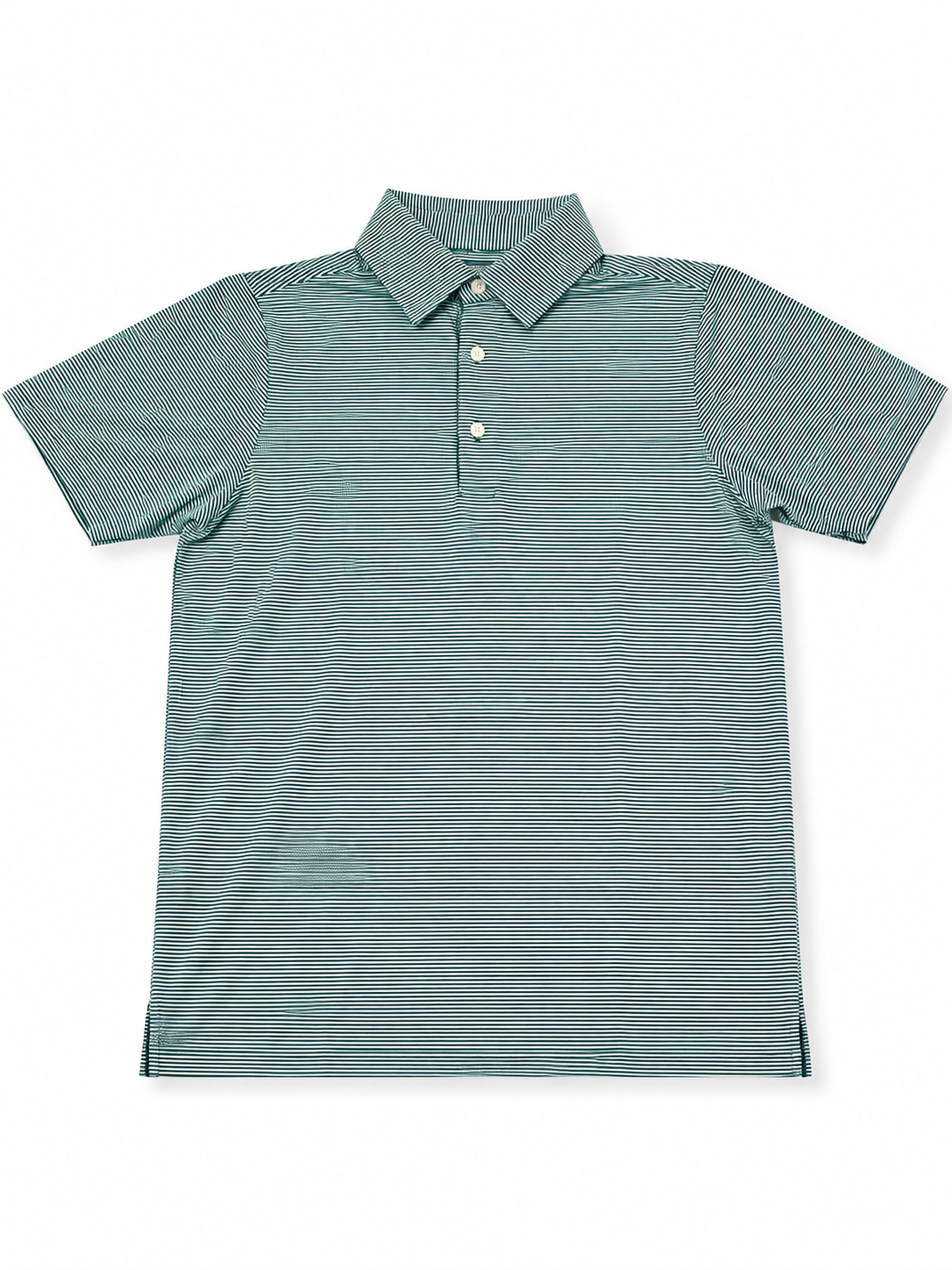 Micro White & Green Stripe Polo