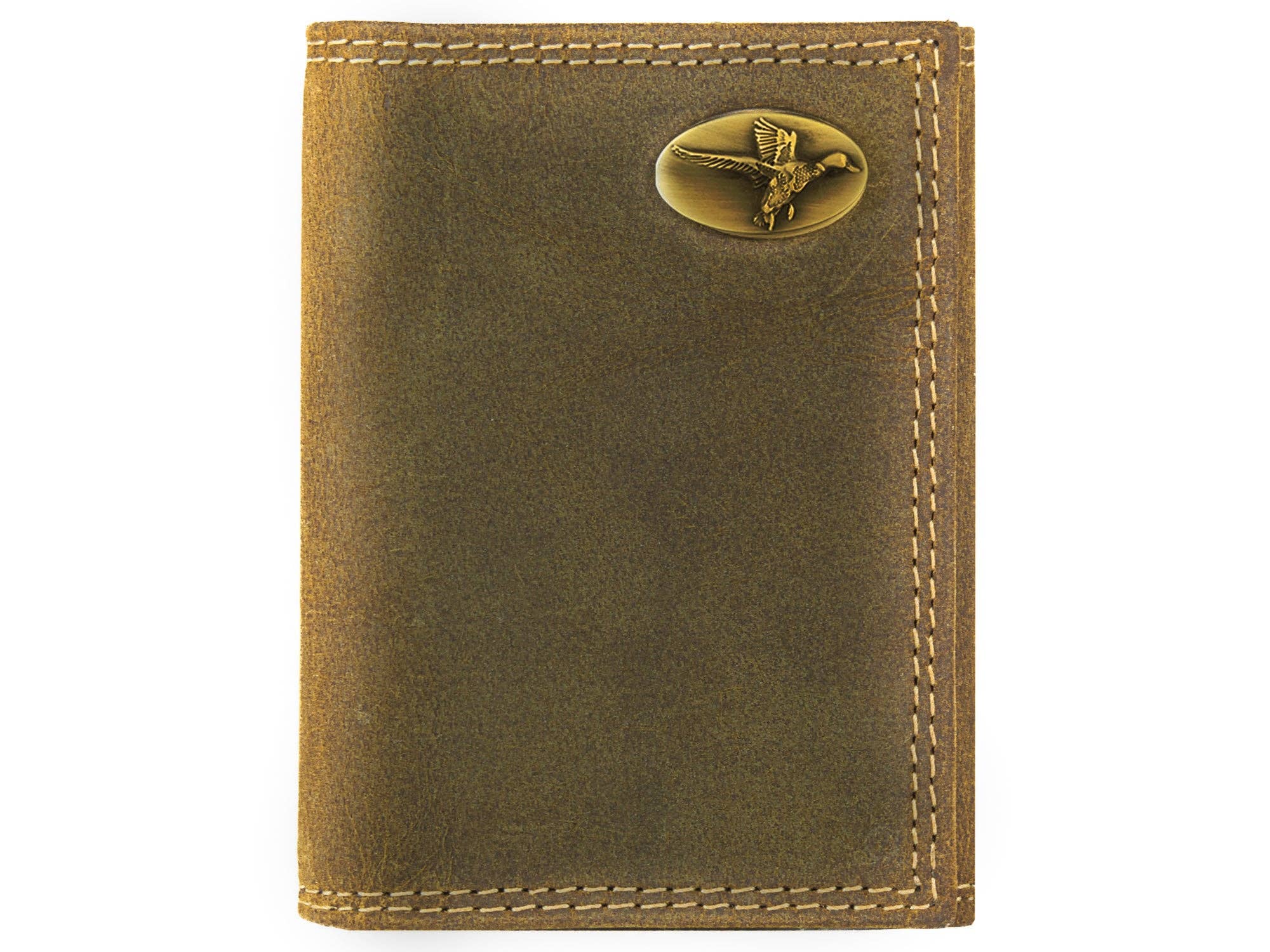 Vintage Tan Leather Trifold Wallet