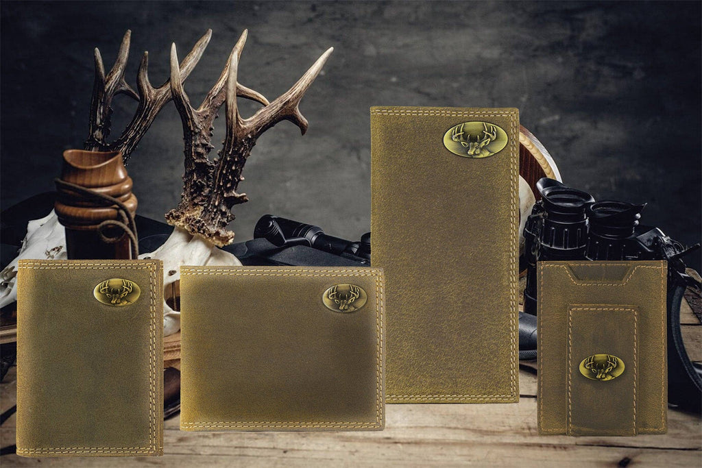 Zep-Pro - Buck Vintage Tan Leather Magnetic Front Pocket Wallet