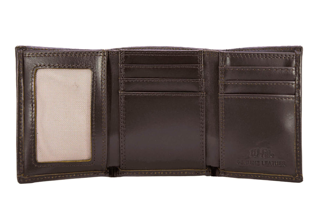 Mallard Men's Trifold Old School Camo Leather Wallet