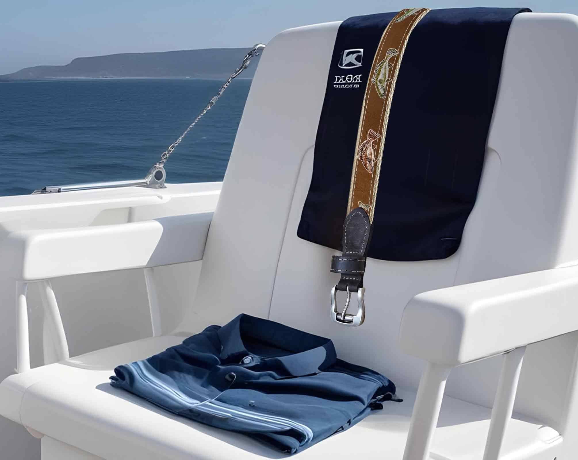 Backcountry Slam Men's Action Fishing Brown Ribbon Belt Featuring Redfish, Snook, Tarpon, Speckled Trout