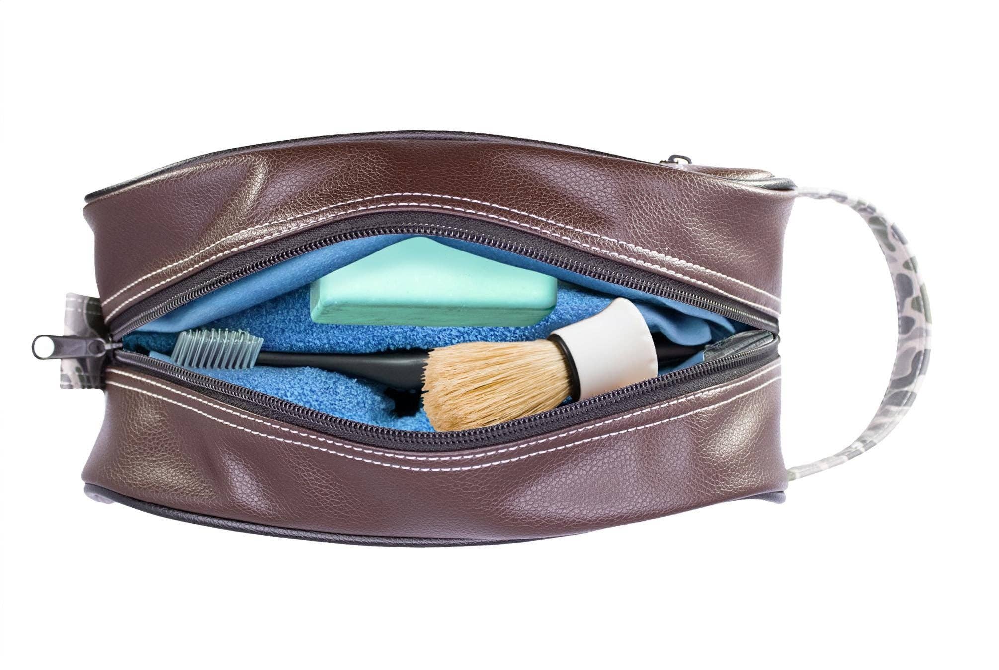 Shot Shell Brown Pebble Old School Camo Men's Toiletry Dopp Bag
