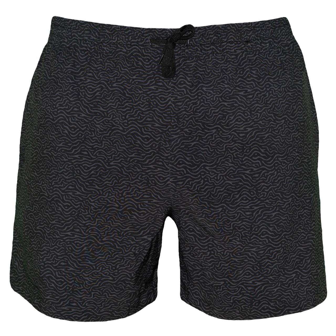 Black Topo Swim Trunks