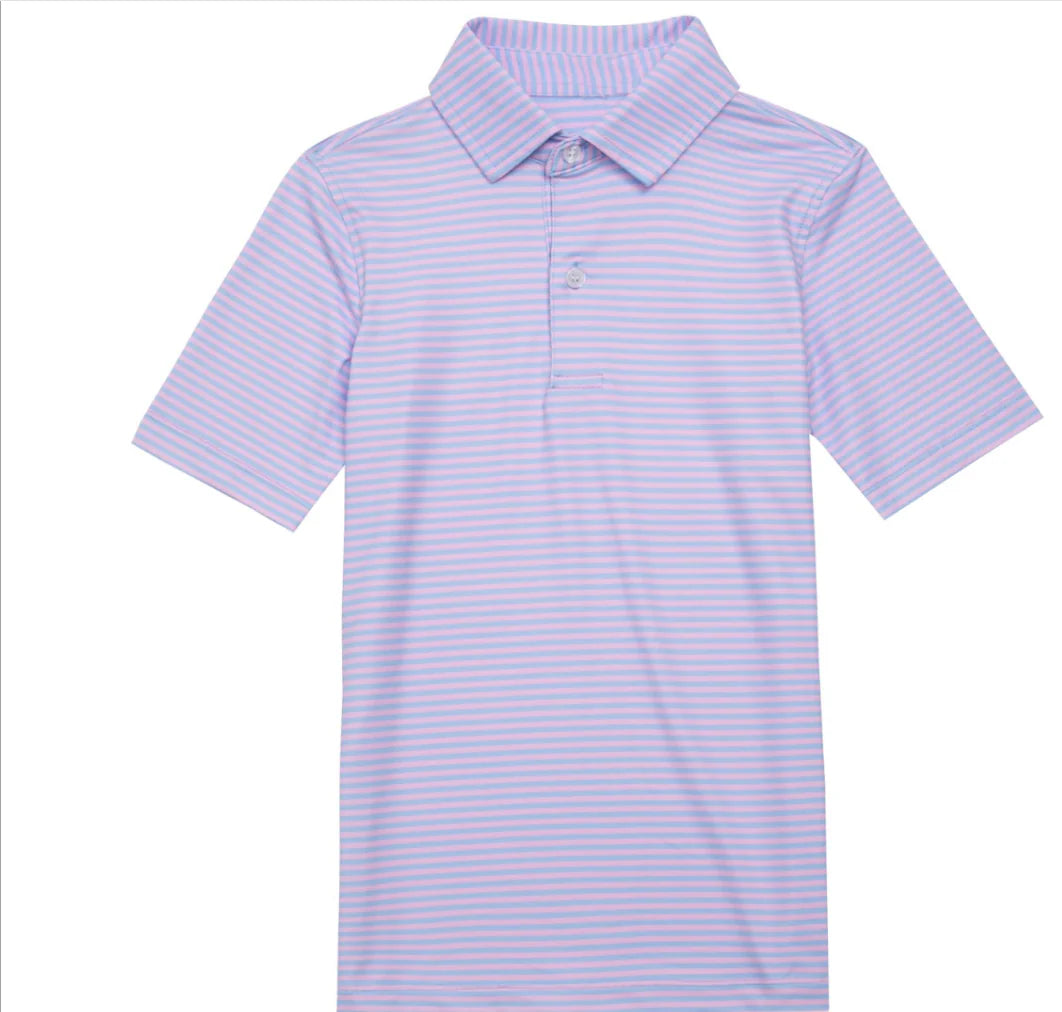 Light Blue & Pink Stripe Polo