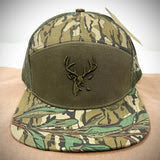 Buck Logo Greenleaf & Olive 7 Panel Hat