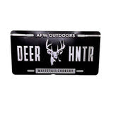 Black Embossed Hunter License Plate